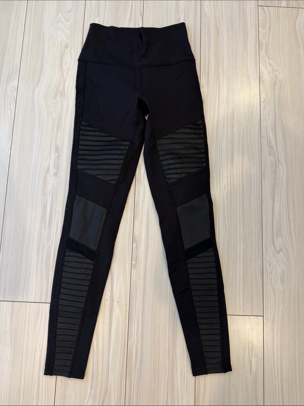 ALO Yoga Black High-Waist Moto-Style Leggings